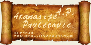 Atanasije Pavletović vizit kartica